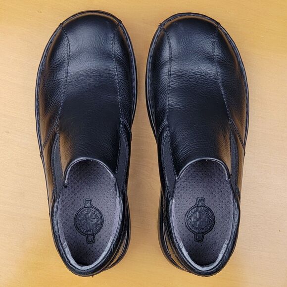 Dr Martens Tevin Shoes Men's Size 9 M Black Leather Air Cushion Elastic Slip-On - Picture 7 of 16